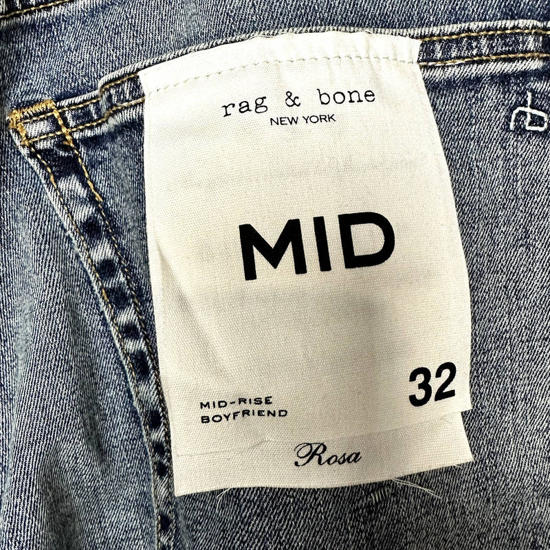 rag & bone NWT Rosa Mid-Rise Boyfriend Classic Ankle Denim Jeans Farrow Size 32