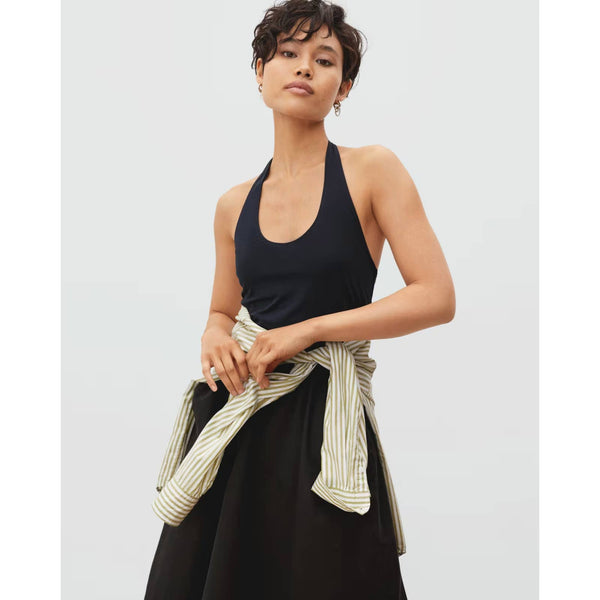 Everlane NWT The Halter Tank Top Black Sleeveless Cotton Size Medium