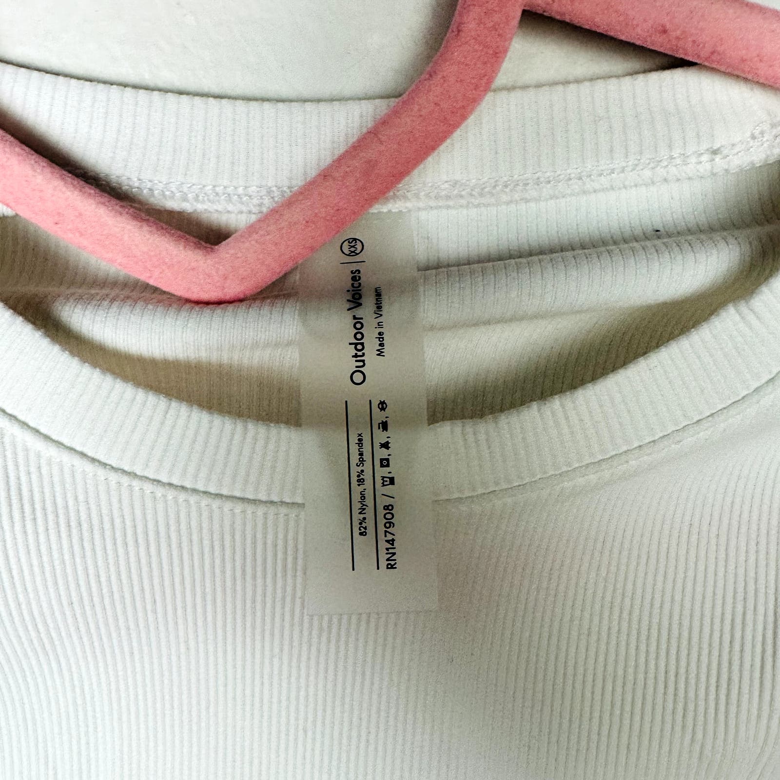 Outdoor Voices NWT Rib Longsleeve Fitted White Size XXS