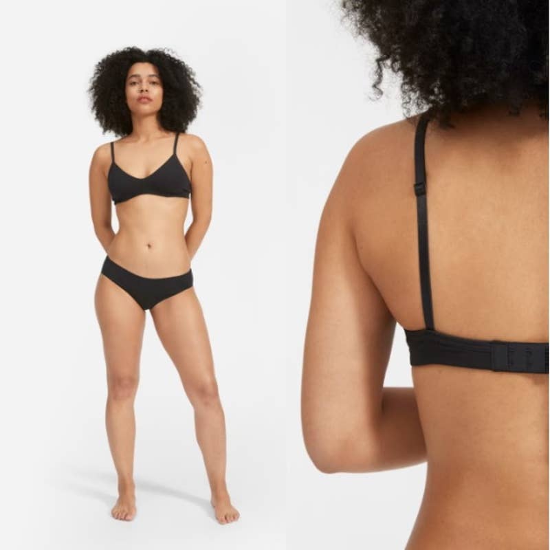 Everlane NWT The Cotton Bralette Unpadded Wireless Soft Supima Bra Black Medium