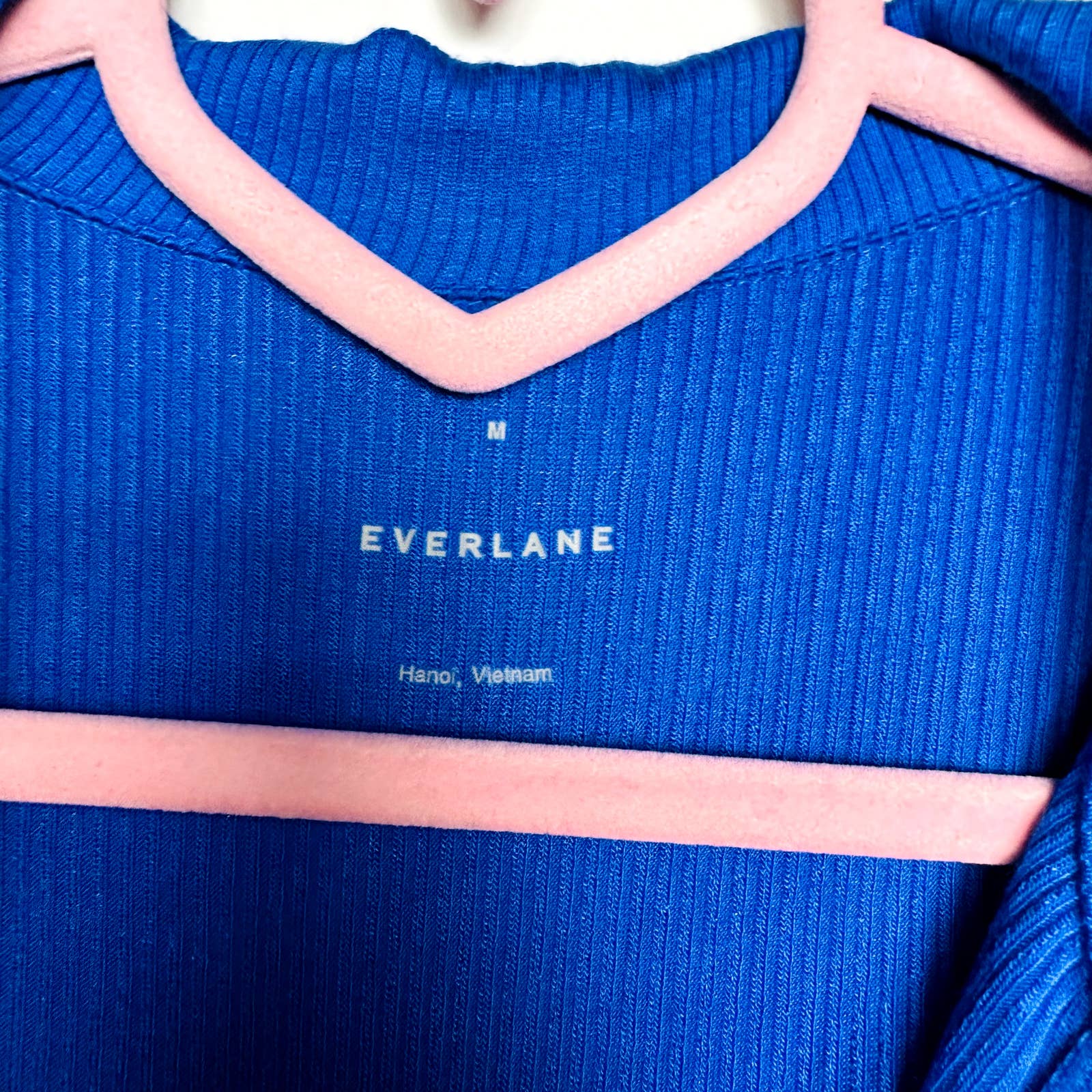 Everlane NWOT The Super Soft Quarter Zip Long Sleeve Polo Top Lapis Blue Medium