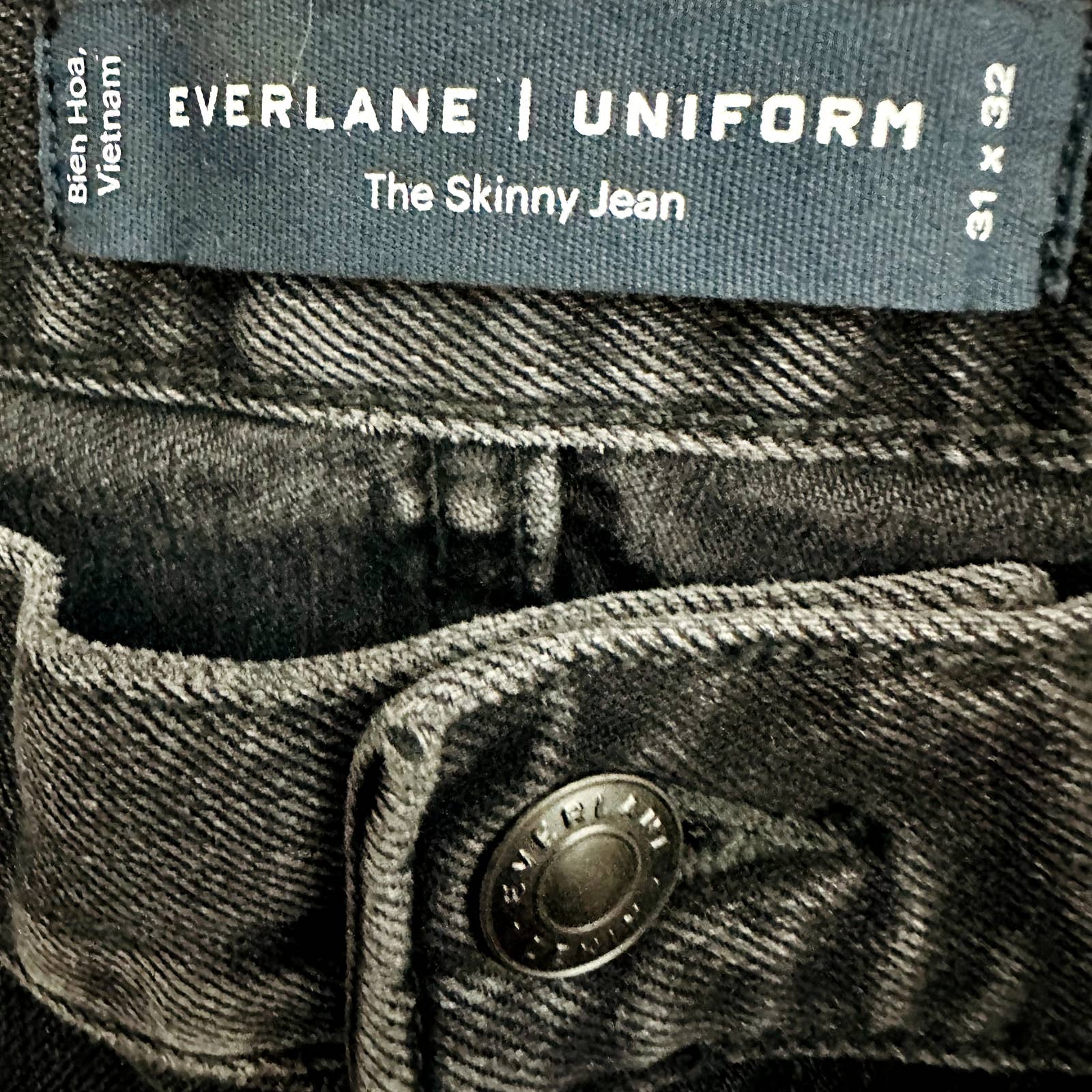 Everlane NWOT Uniform The Skinny Fit Business Casual Jeans Washed Black Sz 31x32