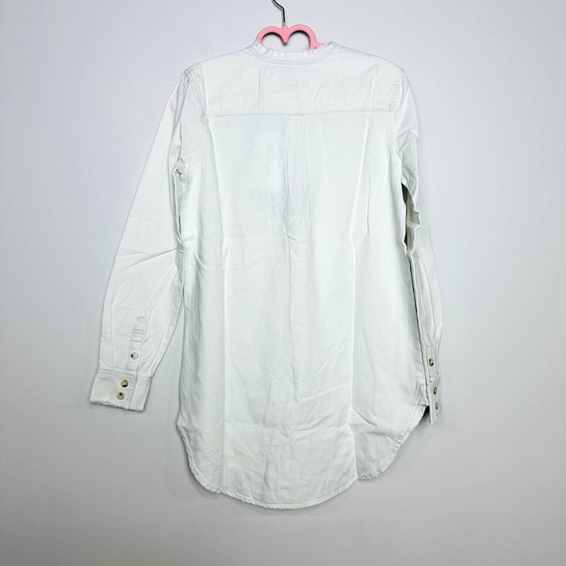 Free People X Sandrine Rose NWT Mandarin Button Up Tunic Chambray Top Dust