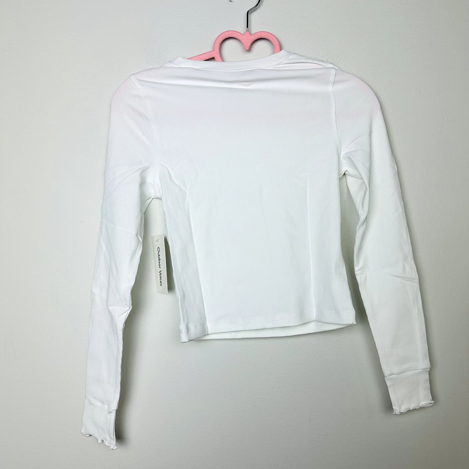 Outdoor Voices NWT Rib Longsleeve Fitted White Size XXS