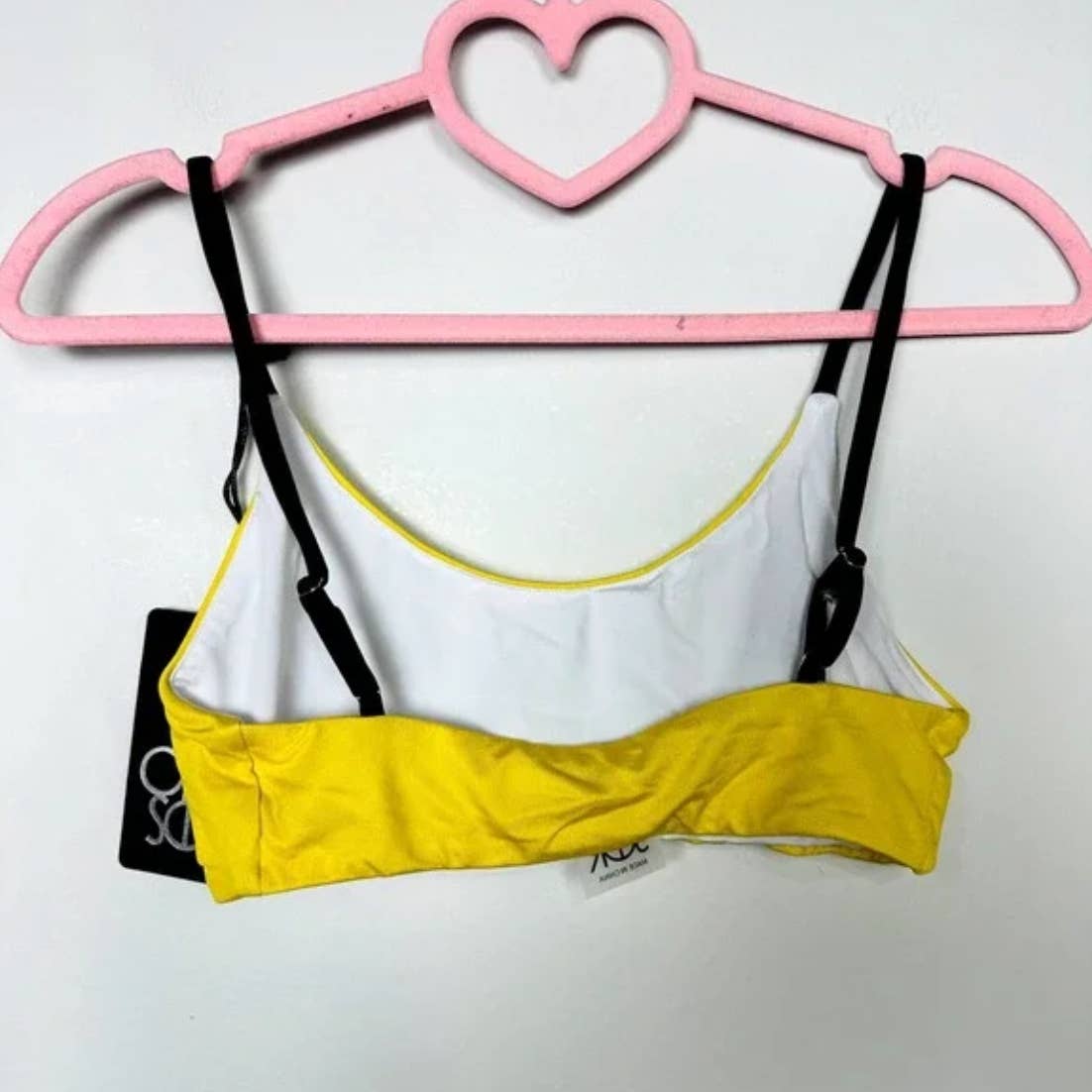 Chaser NWT Love Track Racing Underwired Beach Bikini Top Yellow Sz Medium