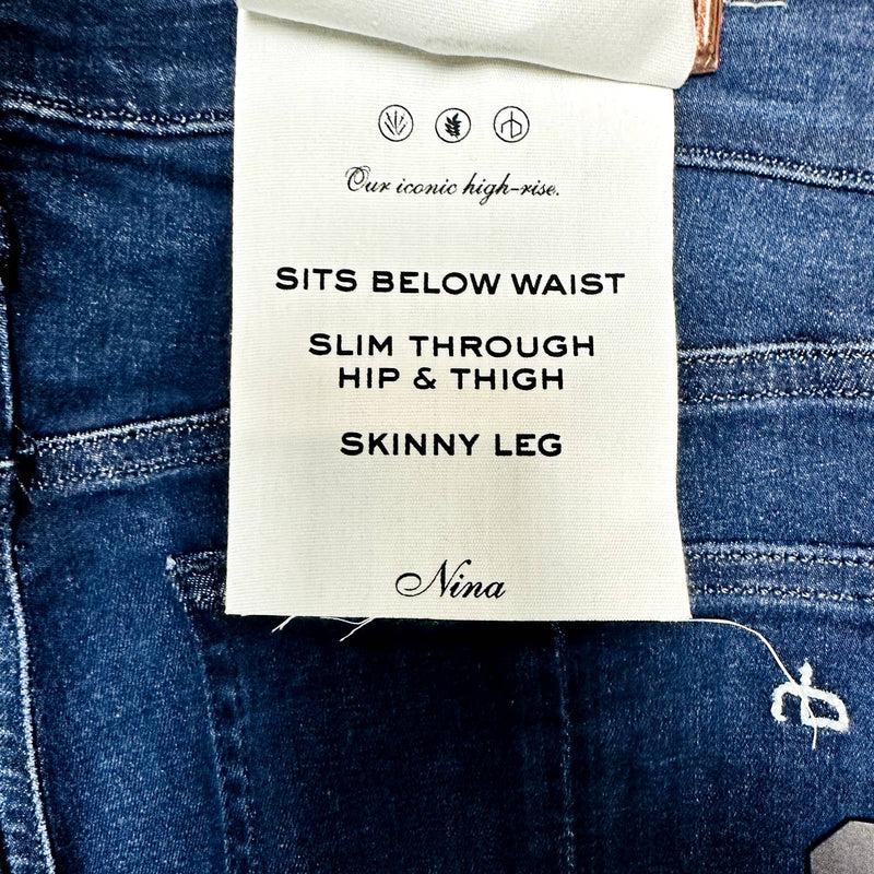 rag & bone NWT Nina High Rise Classic Ankle Slim Skinny Denim Jeans Viola Sz 28