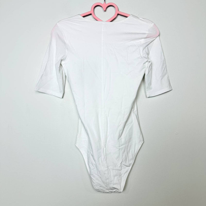 Everlane NWT The Short Sleeve Crew Neck Supima Cotton Bodysuit White Size XS
