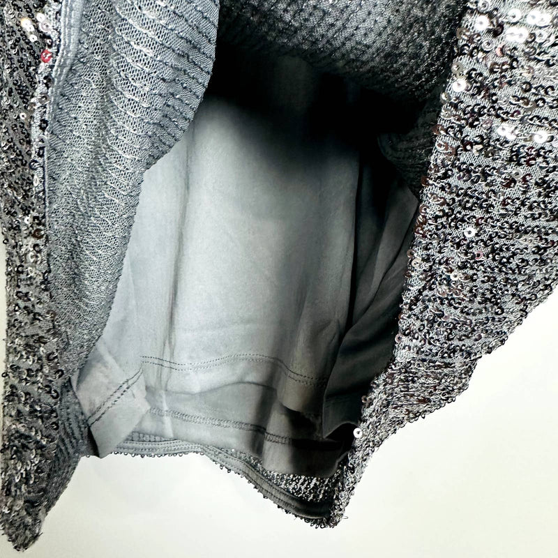 Lulu's NWT Sparkling Glimpse Sequin Sleeveless Scoop Neck Cami Top Gray Medium