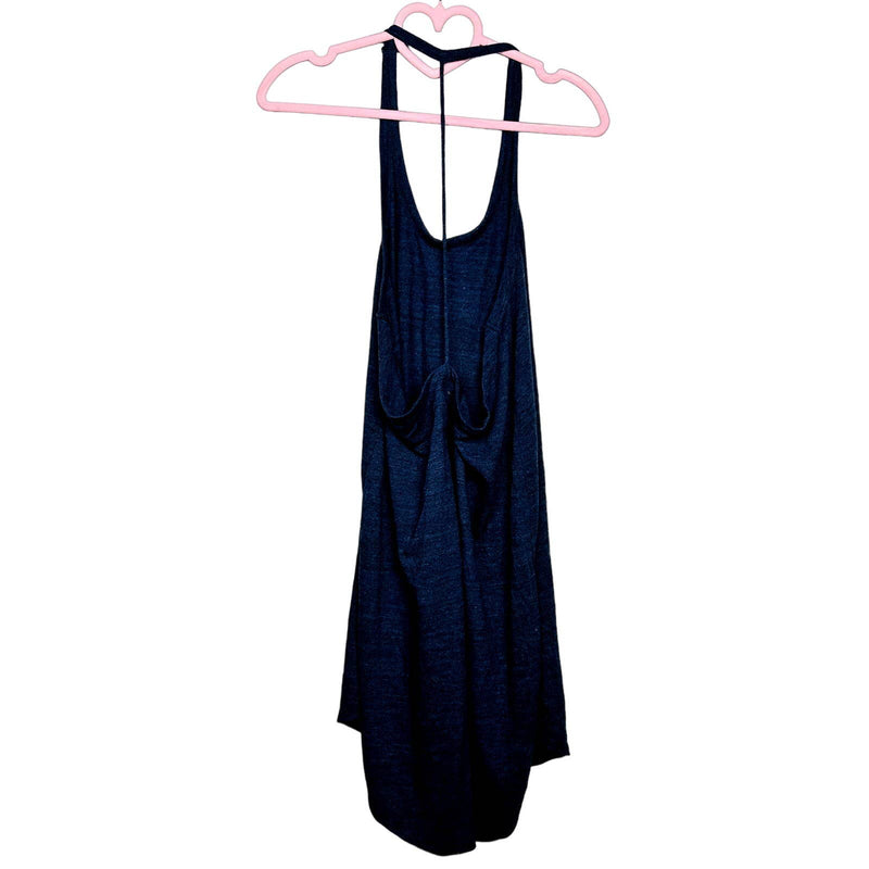 Chaser NWT Vintage Triblend T-Back Shirttail Mini Dress Pacific Pacific Medium
