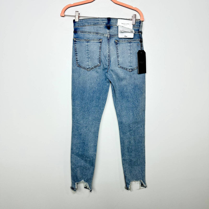 rag & bone NWT Cate Mid-Rise Distressed Ankle Skinny Jeans Thunderbird Size 25