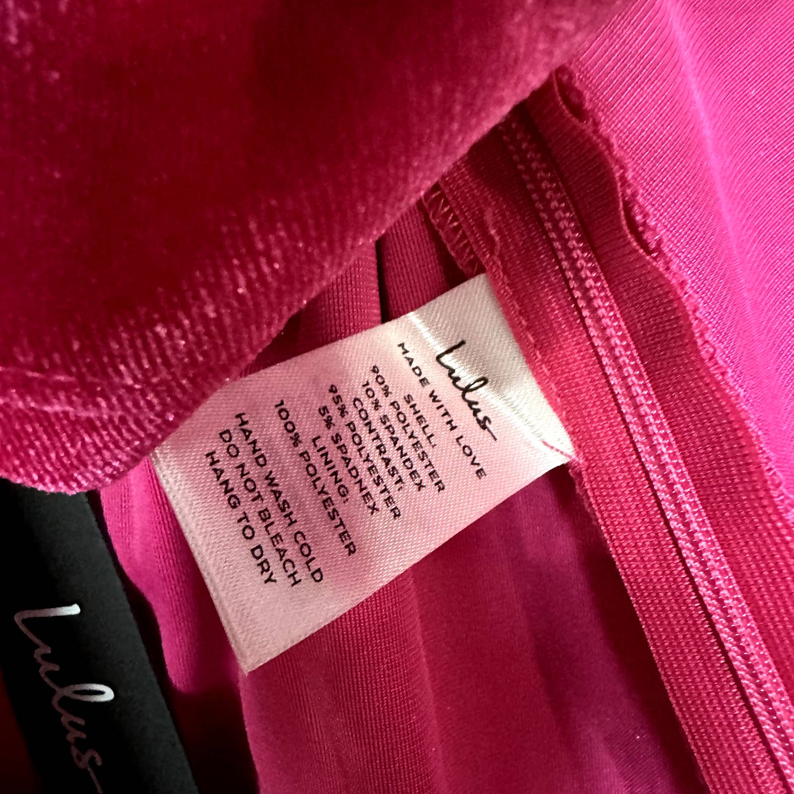 Lulus NWT All The Luxe Velvet Lace One-Shoulder Tulip Mini Dress Hot Pink