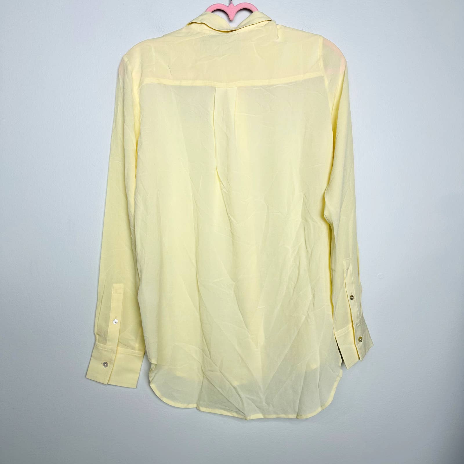 Everlane NWT The Clean Silk Relaxed Button Down Classic Shirt Pale Yellow