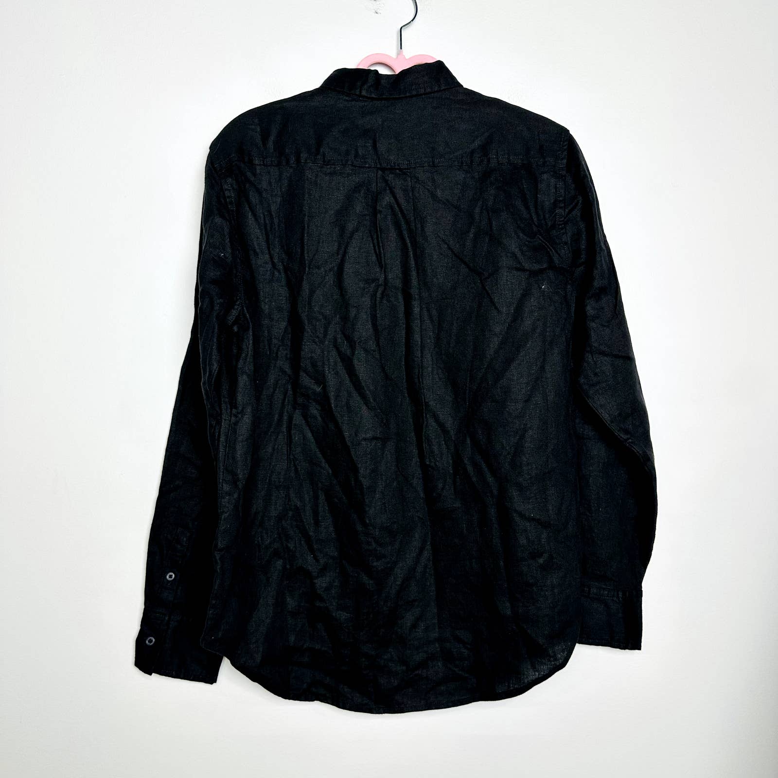 Everlane NWT The Linen Relaxed Button Down Long Sleeve Classic Shirt Black Sz 2